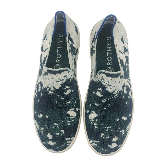 Rothy's The Sneakers in Shibori Sea Green Retired Women’s Size 8.5 - Picture 2 of 10